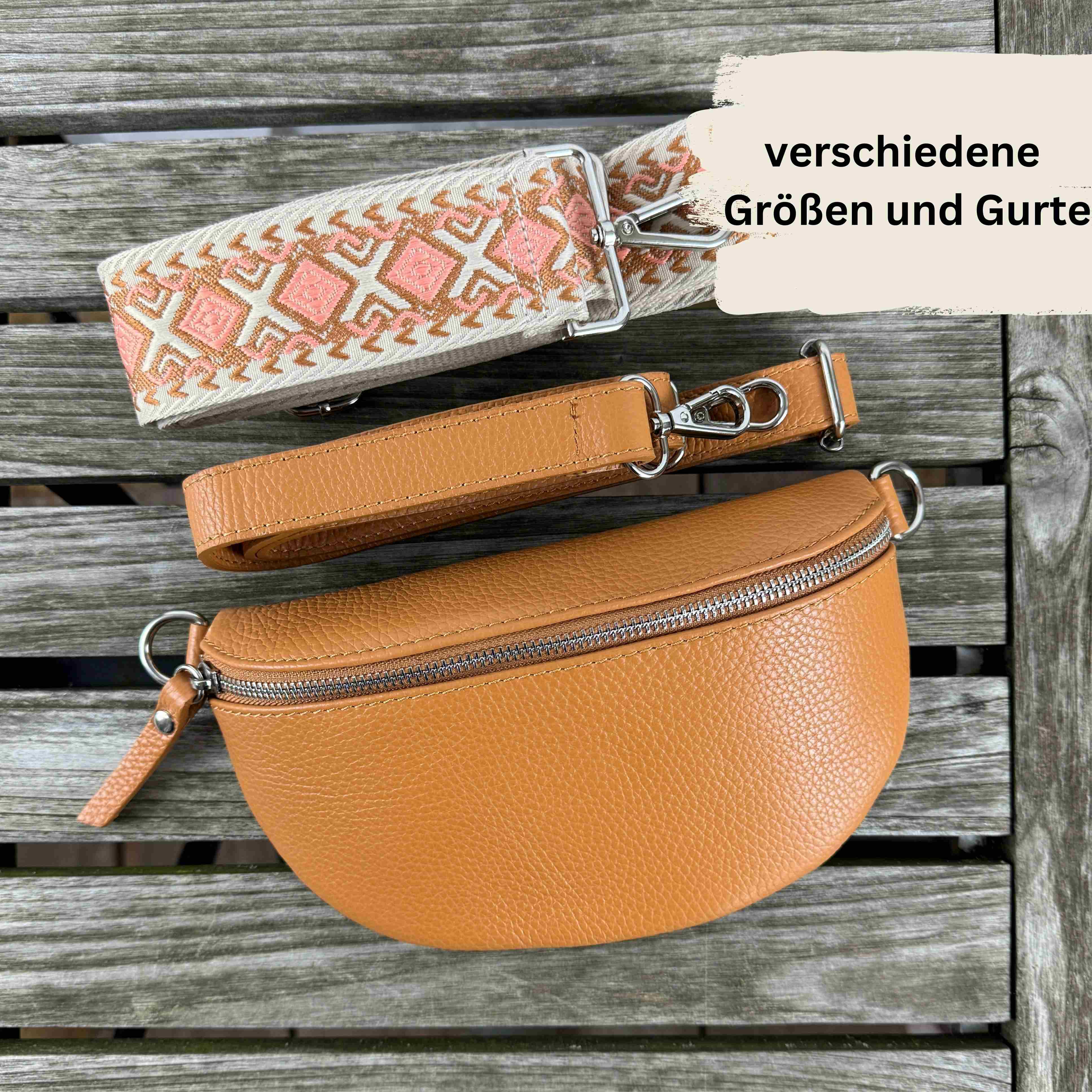 Bauchtasche Damen Cognac