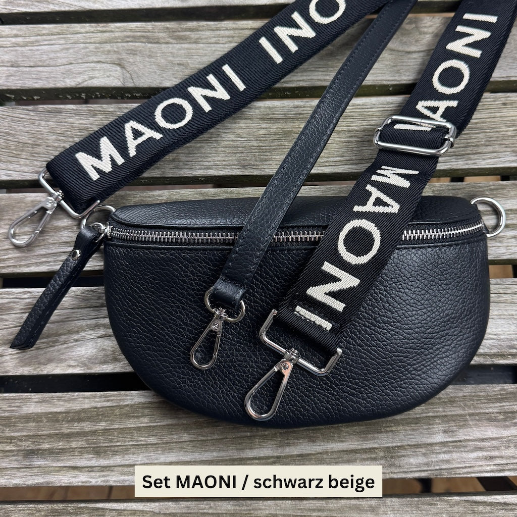 Bauchtasche_Damen_schwarz_mit_MAONI_Strap