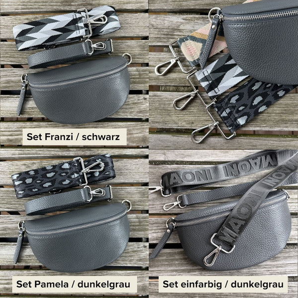 Bauchtasche Damen SET - Dunkelgrau