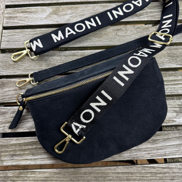 Bauchtasche Damen Wildleder - Schwarz - GOLD