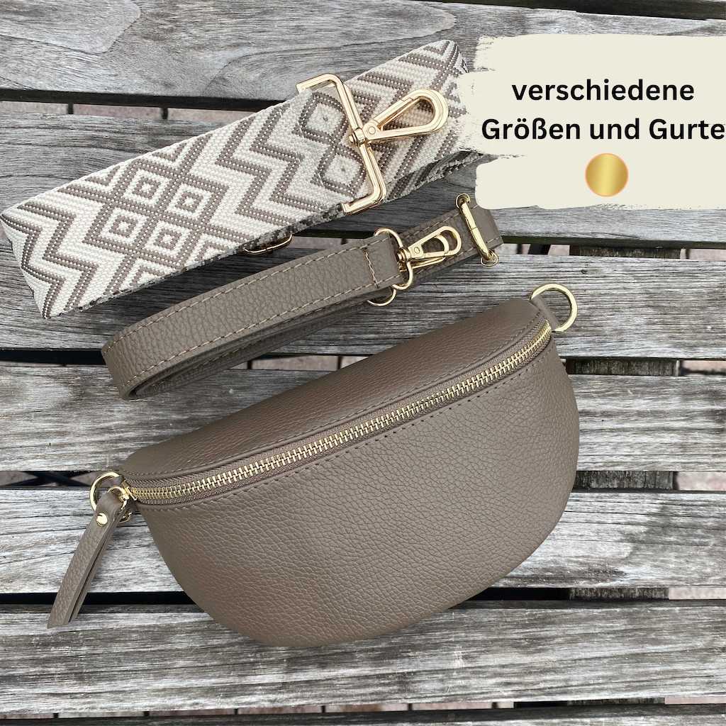 Bauchtasche Damen SET - Dunkeltaupe - Gold - MAONI