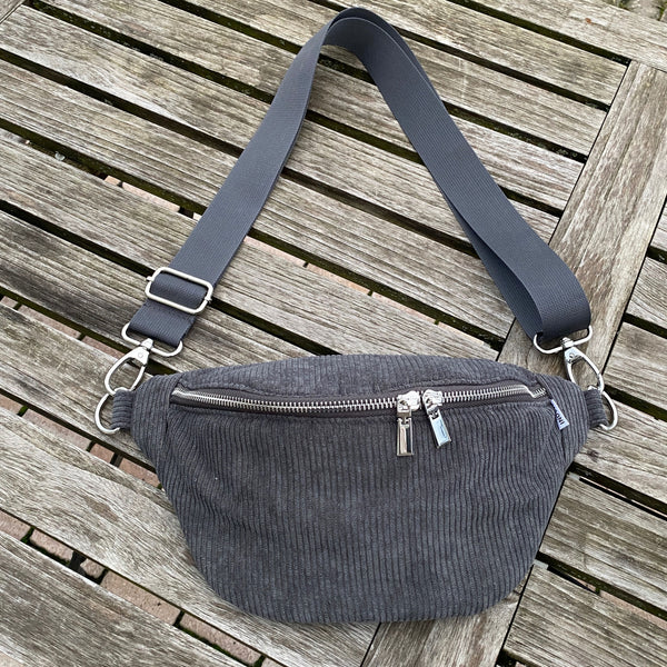 Bauchtasche Cord - Dunkelgrau