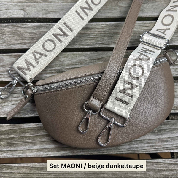 Bauchtasche Damen SET - Dunkeltaupe