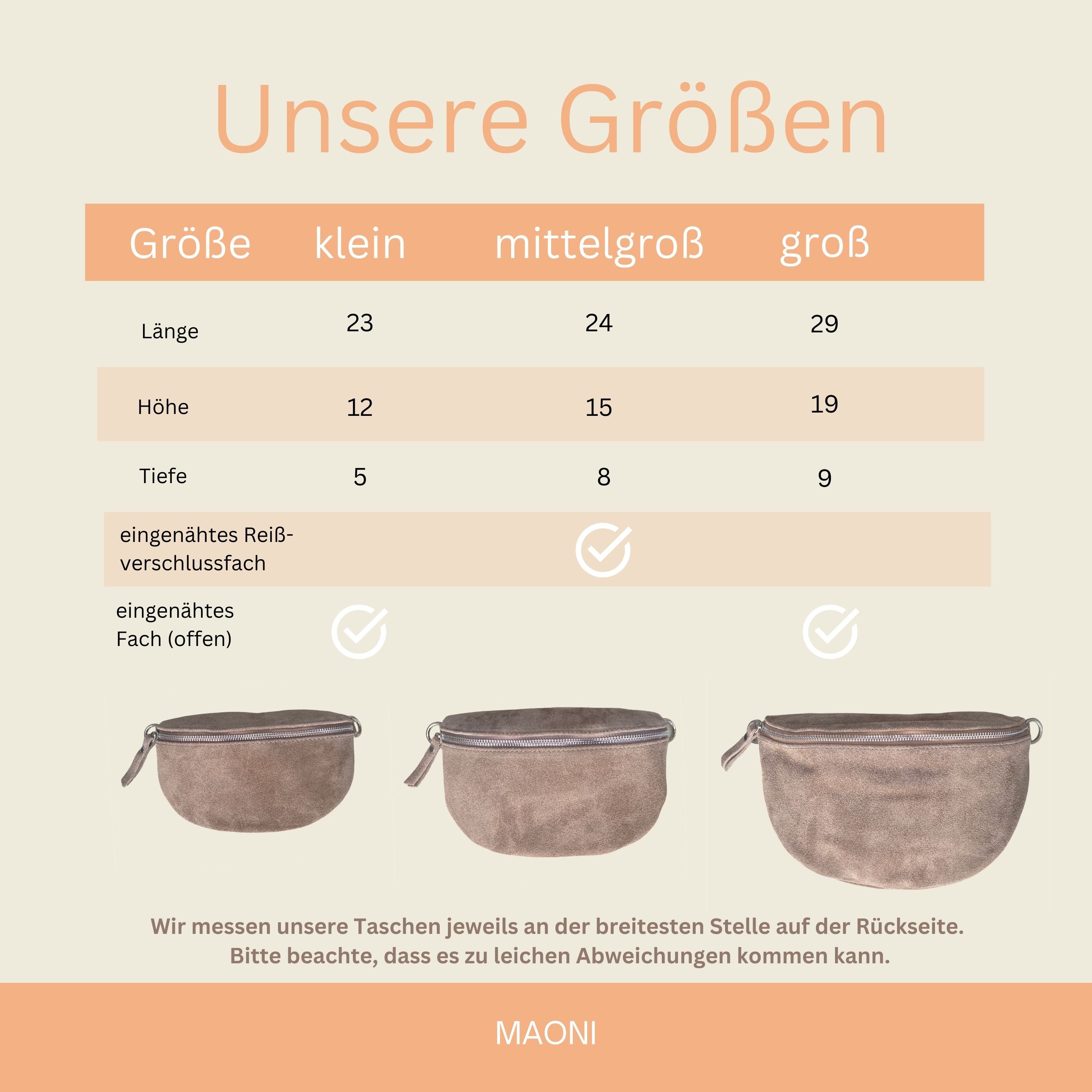 Bauchtasche Damen Wildleder - Grün - MAONI