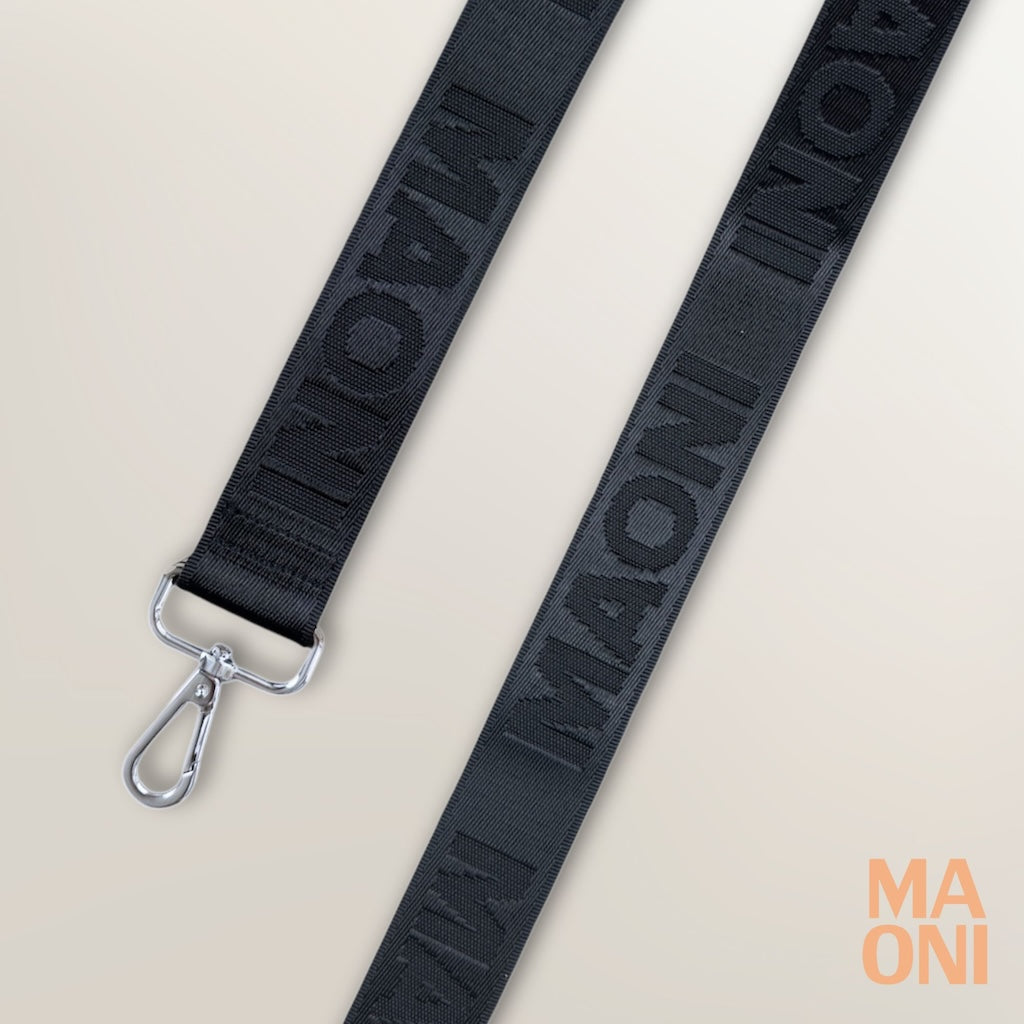 schwarzer Taschengurt einfarbig