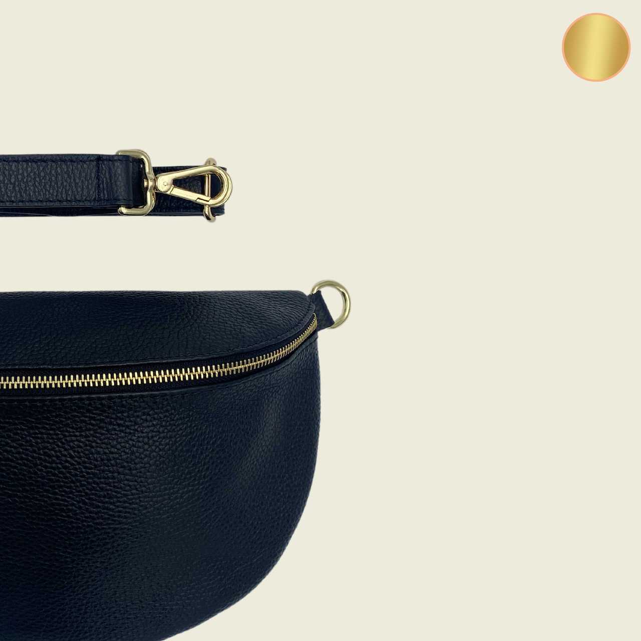 Bauchtasche Damen - Schwarz - Gold - MAONI