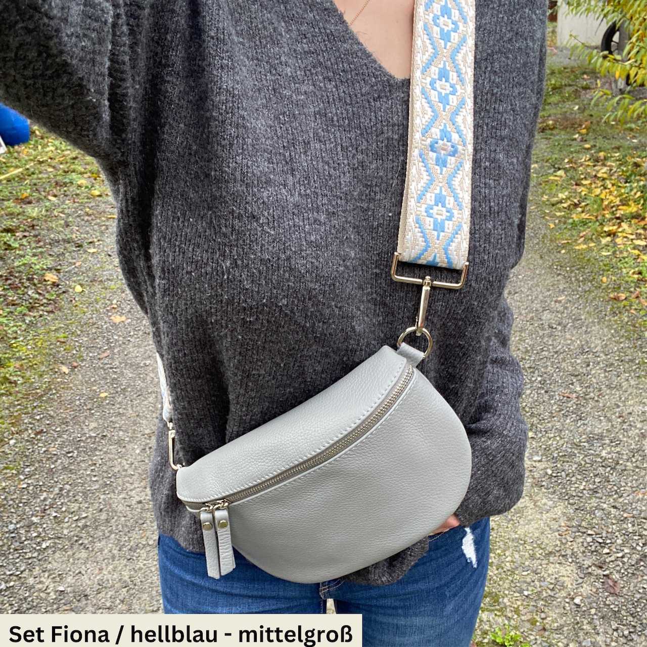 Bauchtasche Damen SET - Hellgrau - MAONI