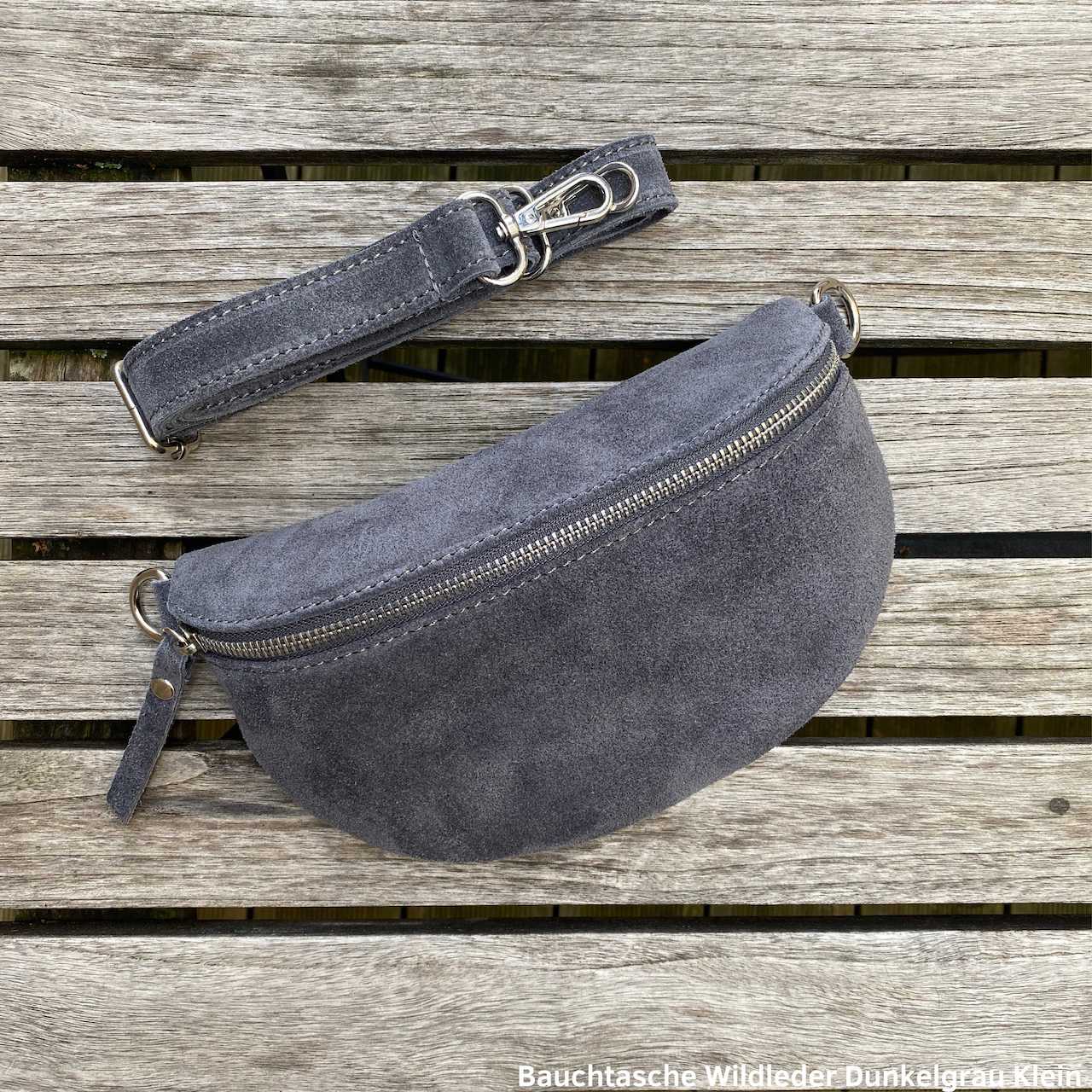 Bauchtasche Damen Wildleder - Dunkelgrau - MAONI