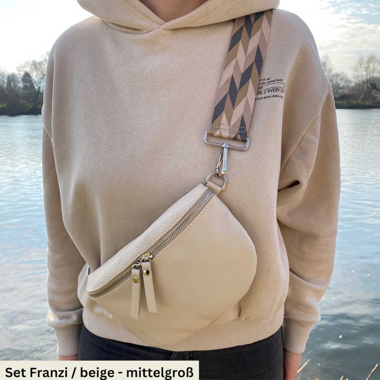 Bauchtasche Damen SET - Beige - MAONI