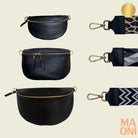 Bauchtasche Damen - Schwarz - Gold - MAONI