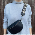 Taschengurt Schwarz Mira / beige - MAONI