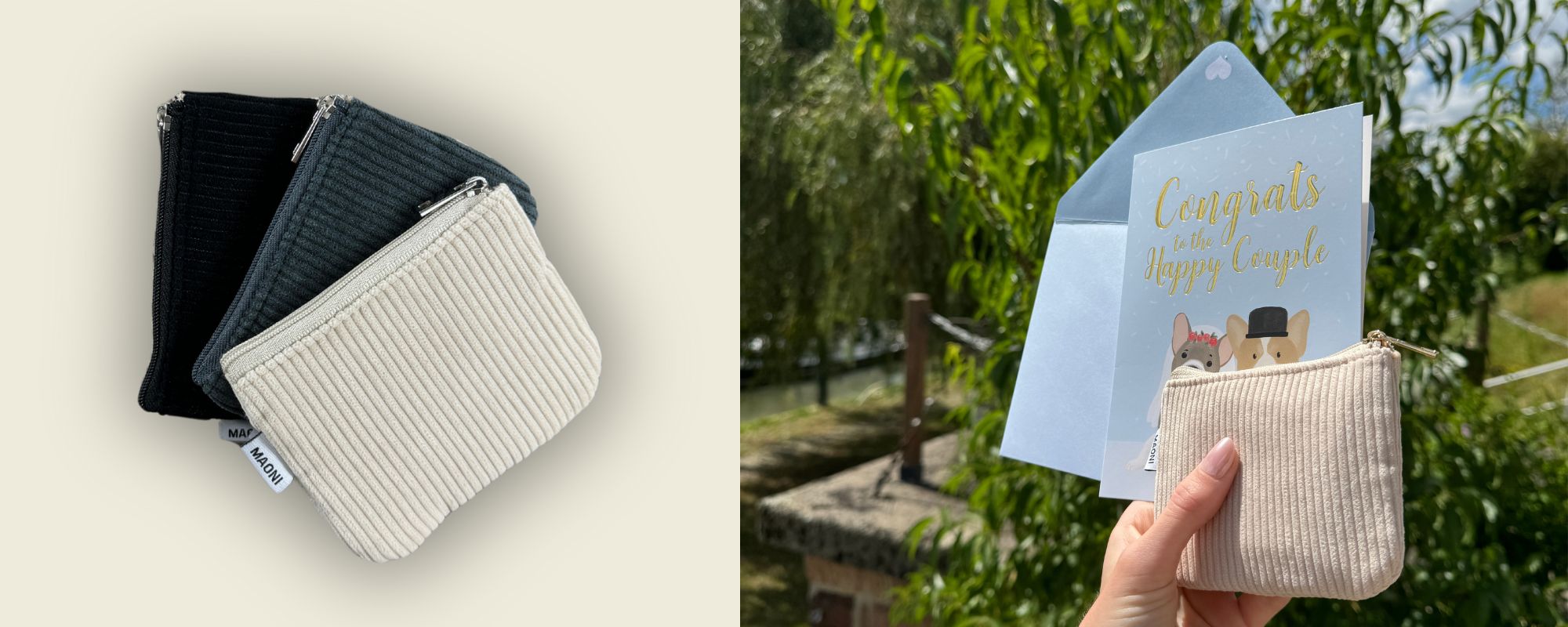 Das perfekte Geldgeschenk für Hochzeiten: Ein langlebiges Cord Etui