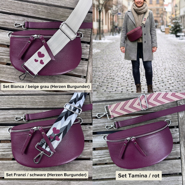 Bauchtasche Damen SET - Burgunder Rot