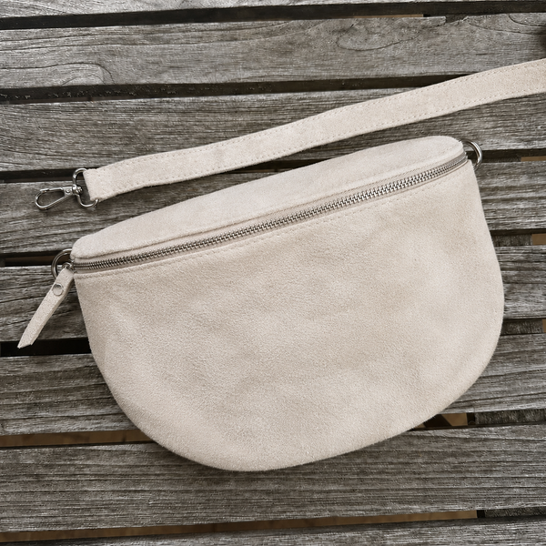 Bauchtasche Damen Wildleder - Weiß/ Restposten