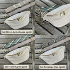 Trendig: Bauchtasche aus Cord mit drei gemusterten Gurten, ideal für einen modernen Look. 