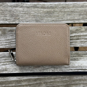 kleines Portemonnaie Damen aus Leder - PISA - Dunkeltaupe