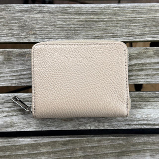 kleines Portemonnaie Damen aus Leder - PISA – Taupe