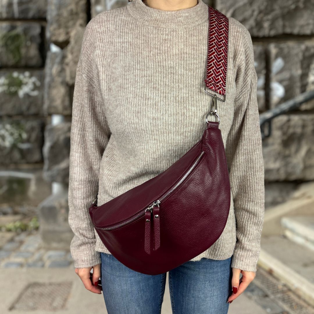 XL Bauchtasche rot mit rotem Gurt
