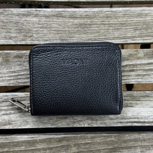 kleines Portemonnaie Damen aus Leder - PISA - Schwarz