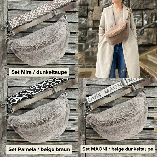 Teddy Bauchtasche SET - Dunkeltaupe