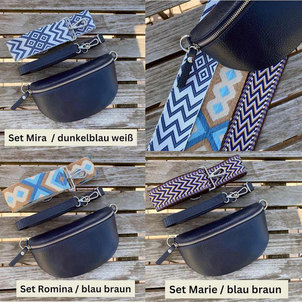 Bauchtasche Damen SET - Dunkelblau