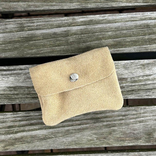 Portemonnaie aus Wildleder - FLORENZ - SILBER – Taupe