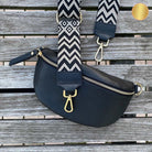 Taschengurt Schwarz Mira / beige - Gold - MAONI