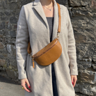 Bauchtasche Damen - Cognac - Gold