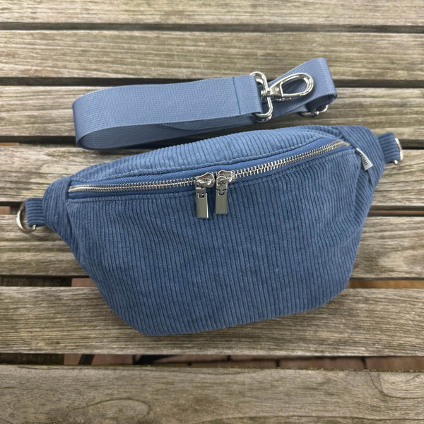 Cord Bauchtasche in der Farbe blau