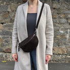 Bauchtasche Damen Wildleder - Schokobraun