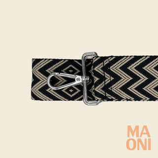 Taschengurt Mira – schwarz beige
