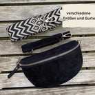 Bauchtasche Wildleder Damen SET - Schwarz - MAONI