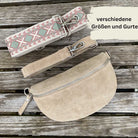 Bauchtasche Wildleder Damen SET - Taupe - MAONI