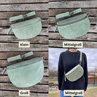 Bauchtasche Wildleder Damen SET - Grün - MAONI