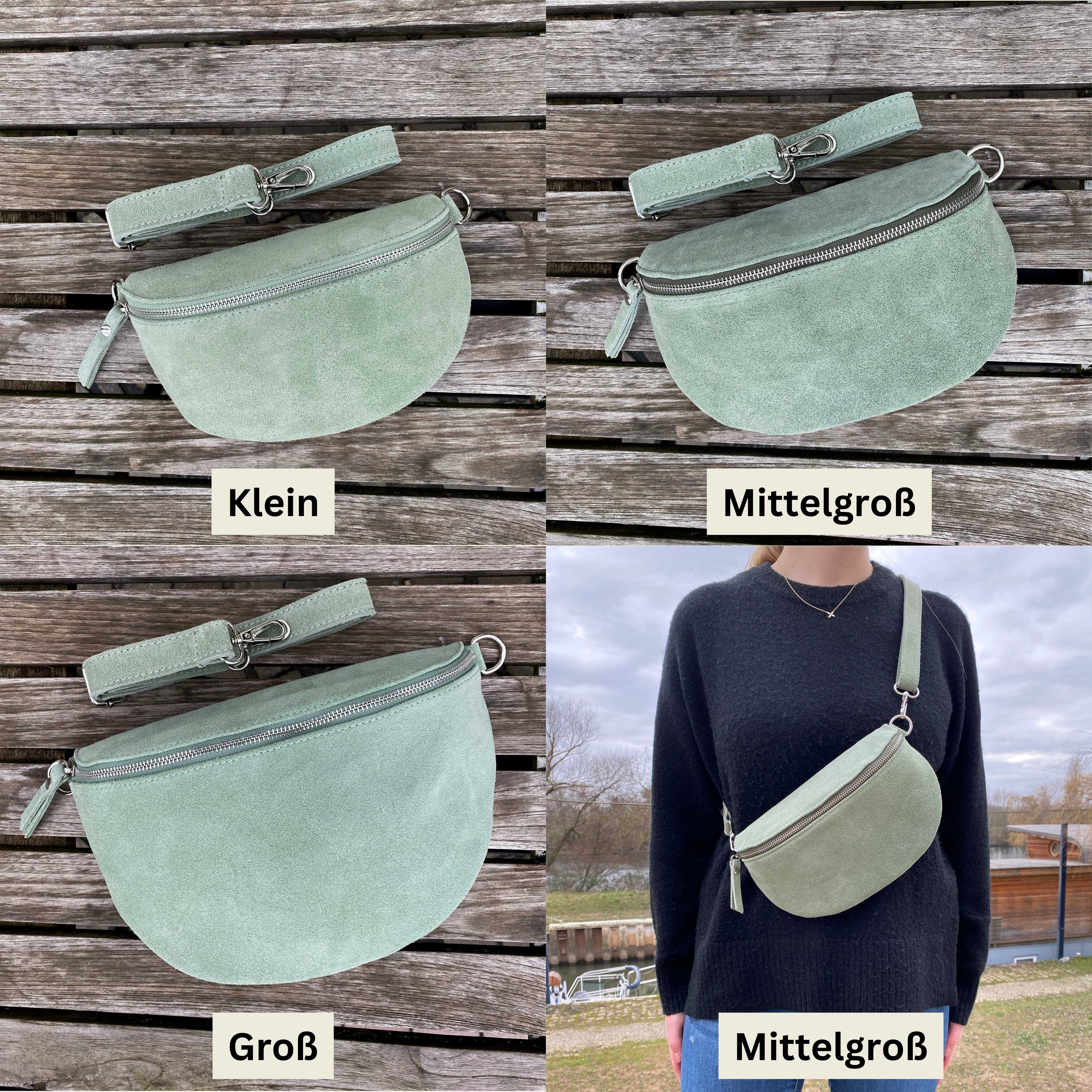 Bauchtasche Wildleder Damen SET - Grün - MAONI