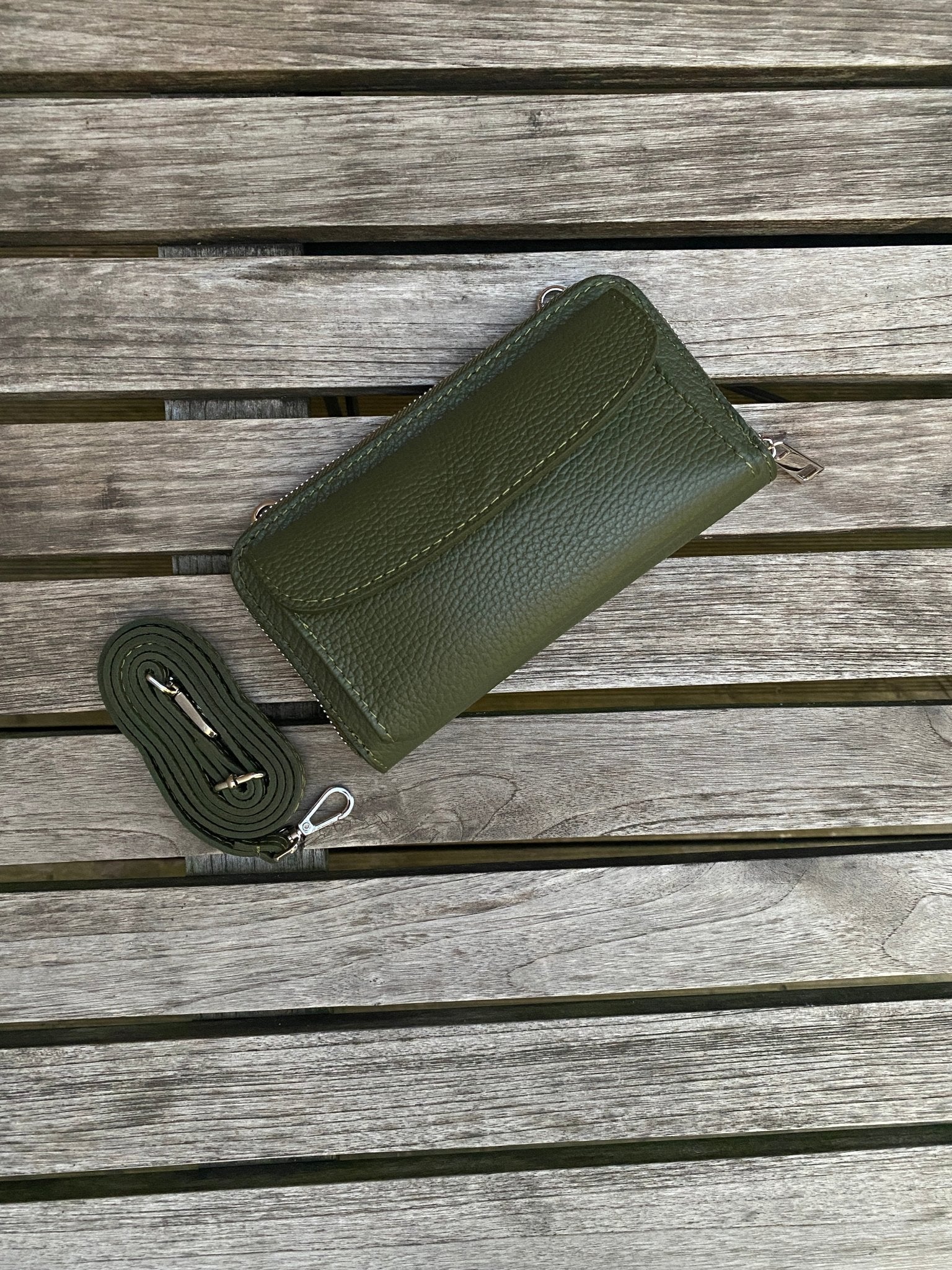 Portemonnaie und Handytasche zum Umhängen aus Leder - MAILAND - MAONI