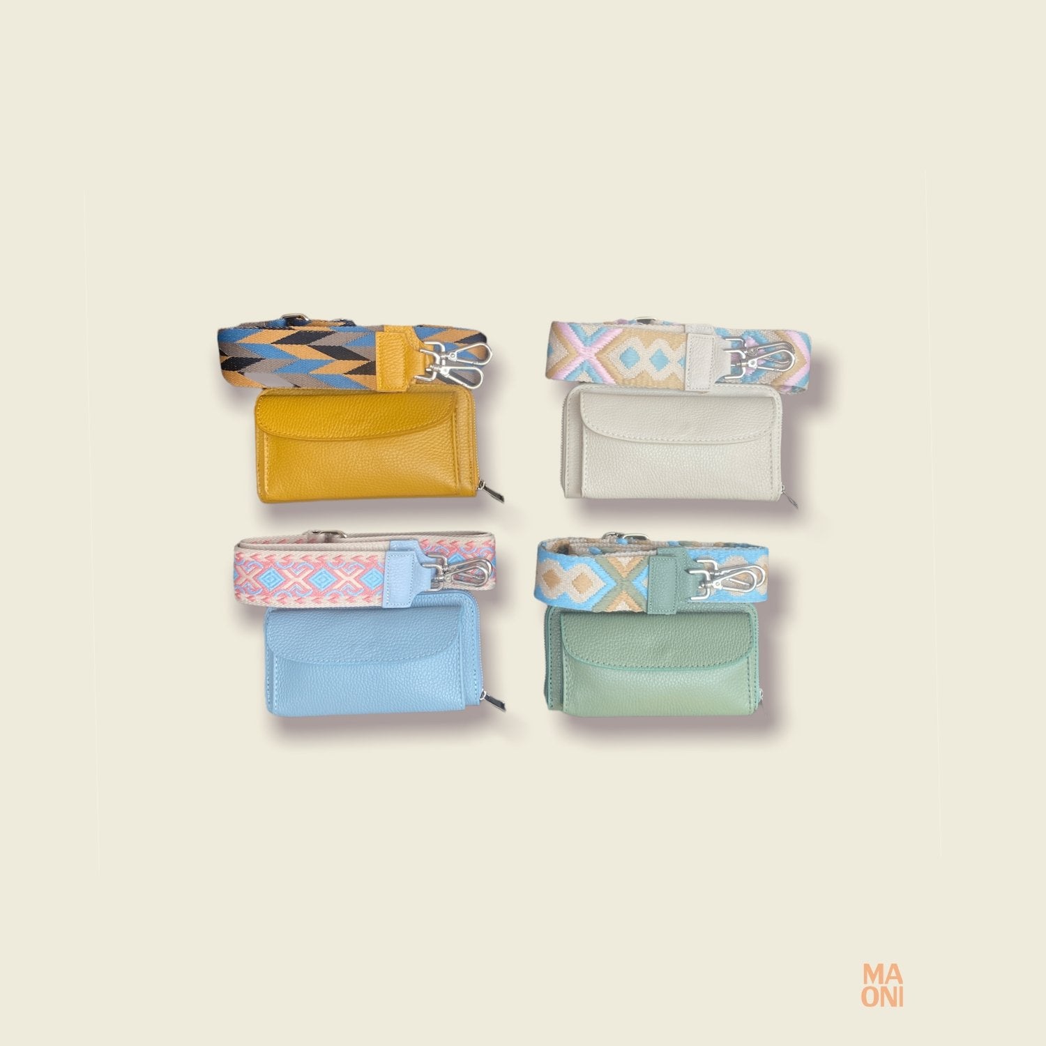 Portemonnaie und Handytasche zum Umhängen aus Leder - MAILAND - MAONI