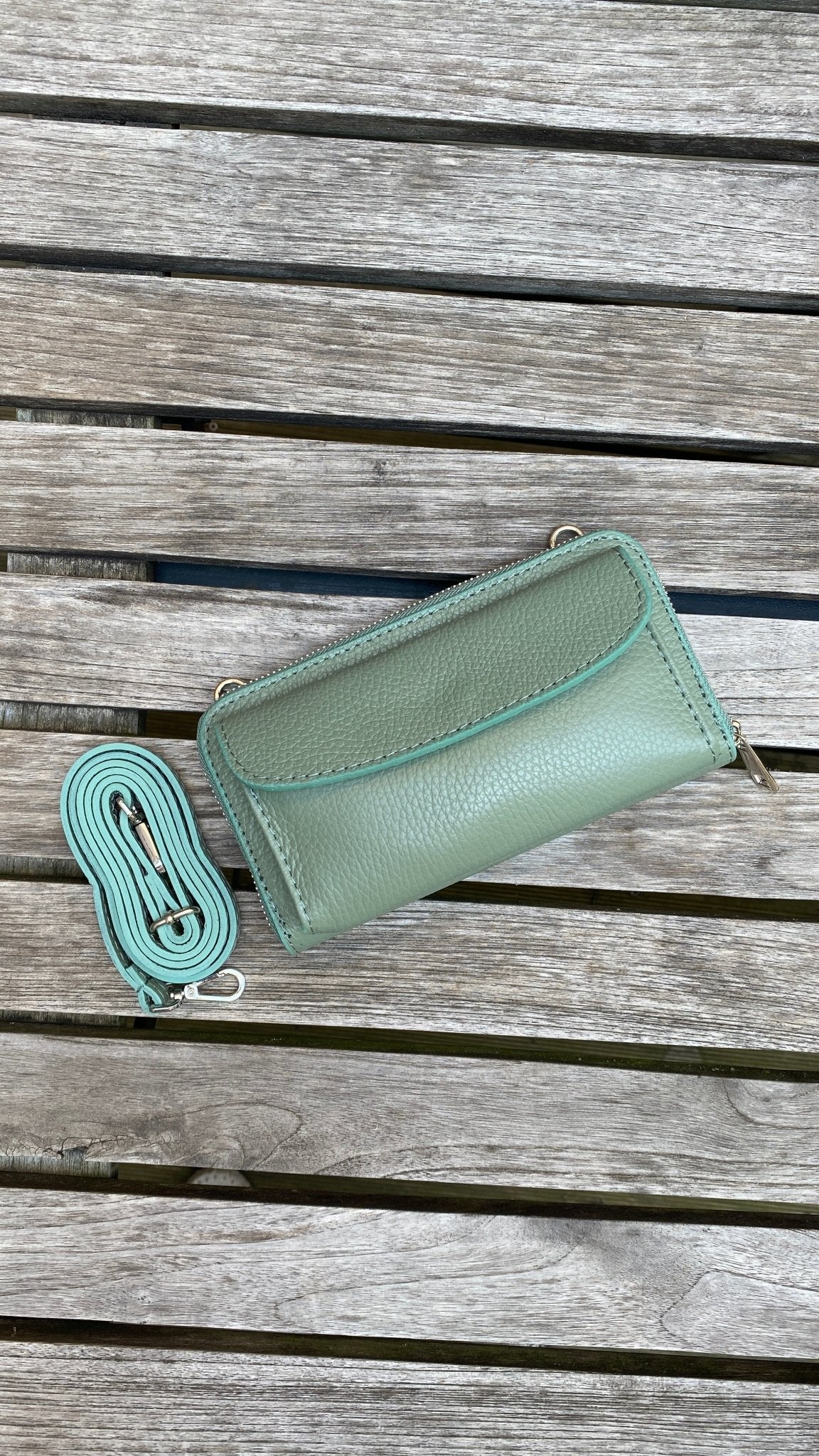Portemonnaie und Handytasche zum Umhängen aus Leder - MAILAND - MAONI